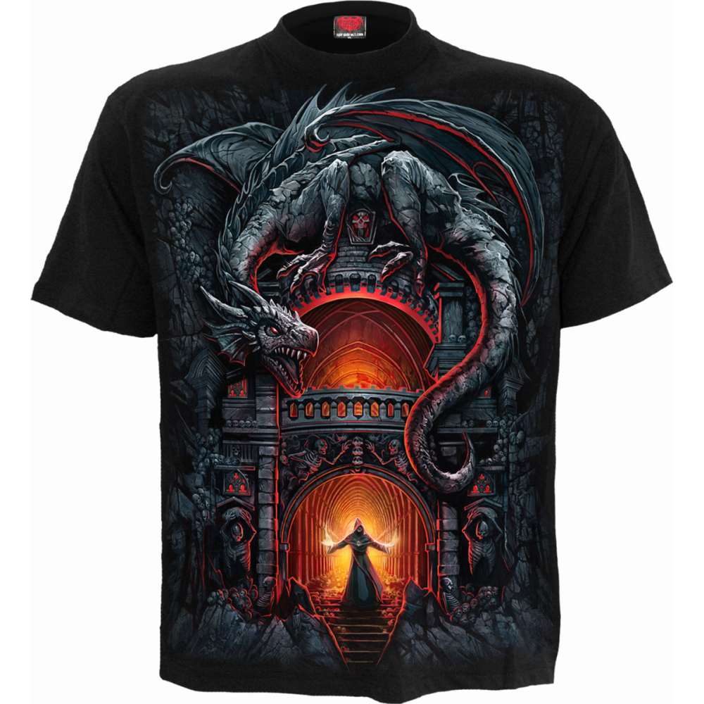 Spiral - DRAGON'S LAIR Herren T-Shirt - Schwarz